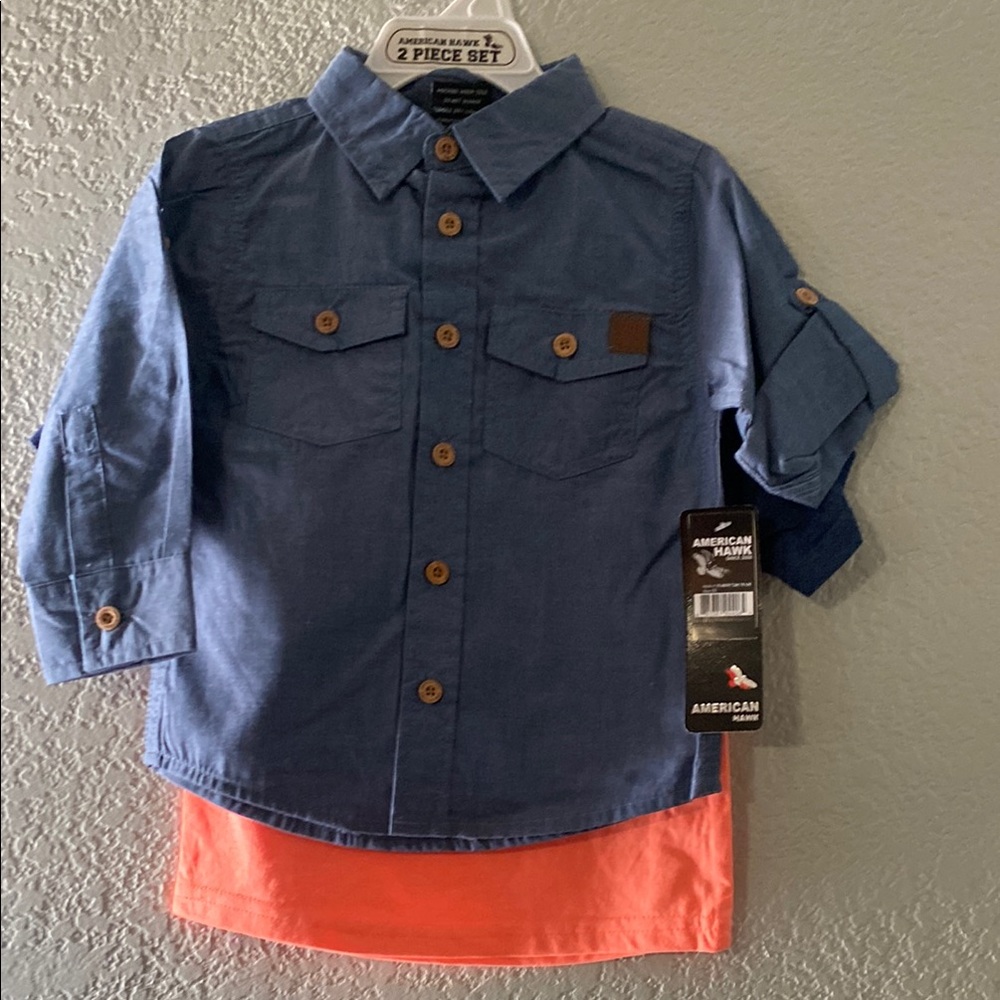 Kids Blue and Orange Shirt Set